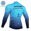 Wielershirt 2023 Astana Qazaqstan Winter Thermal Fleece - Blauw